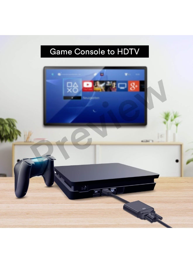 شابية 1 قطعة محول HDMI إلى VGA 1080P، محول HDMI ذكر إلى VGA أنثى مع الصوت والتيار المستمر لأجهزة الكمبيوتر المحمول، والكمبيوتر الشخصي، وسطح المكتب، وTVbox، وXbox، وPS3، وPS4 وما إلى ذلك - أسود - Image 5