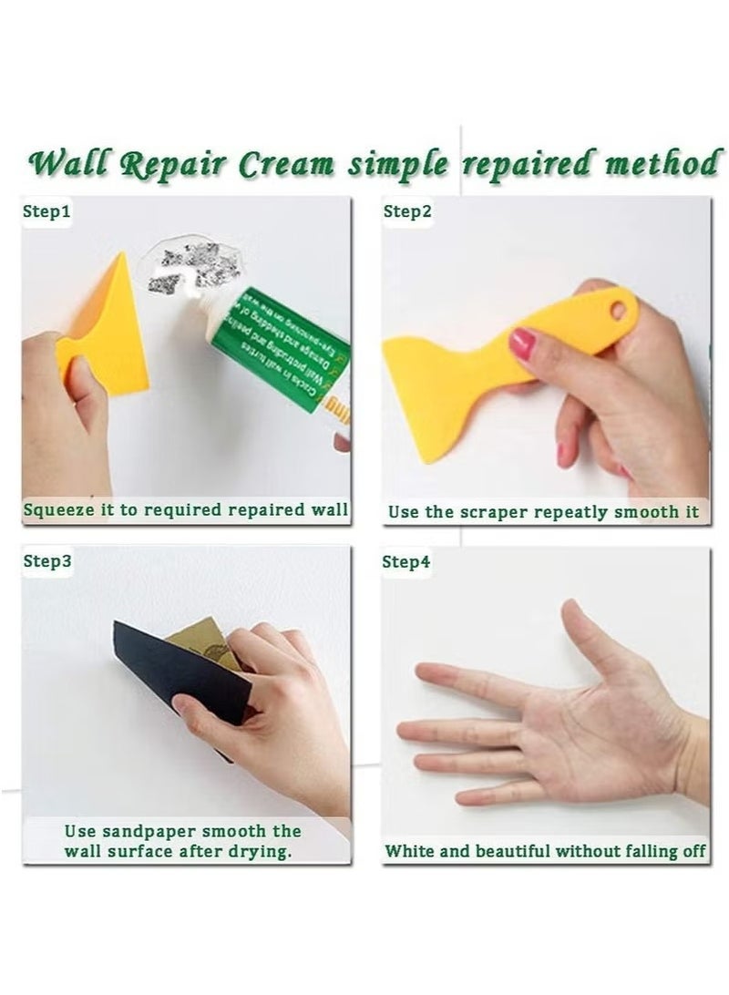 Wall Mending Agent Wall Repair Paste Kit: Drywall Repair Putty, Safe Wall Repairing Ointment，Wall Crack Repair Cream with Scraper, for Wall Wood Plaster Surface Repair, Easy to Fill (100g x2 Sets) - Image 5