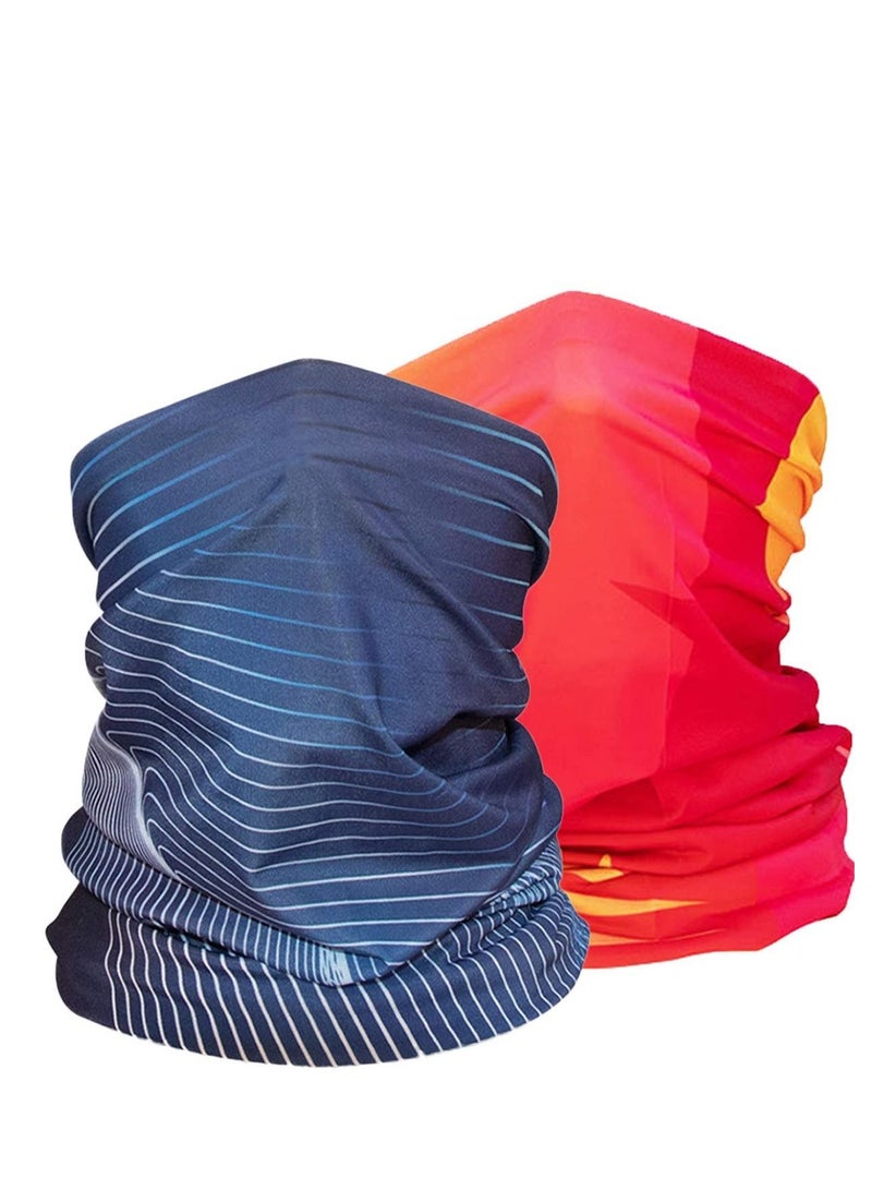 Y&D Breathable Bandana Facemask, Summer Cool Neck Tie Facemask Dustproof Sun Protection Scarf for Outdoor Men and Women Fishing Cycling Running (2 Pieces)  - Image 1