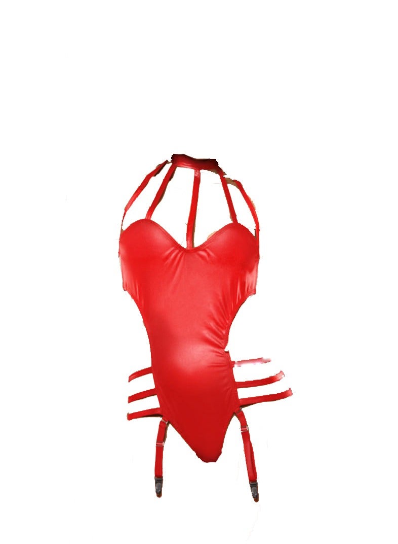 Women Cat Suit One Piece Metallic Skinny Club wear Costume.  - Image 1