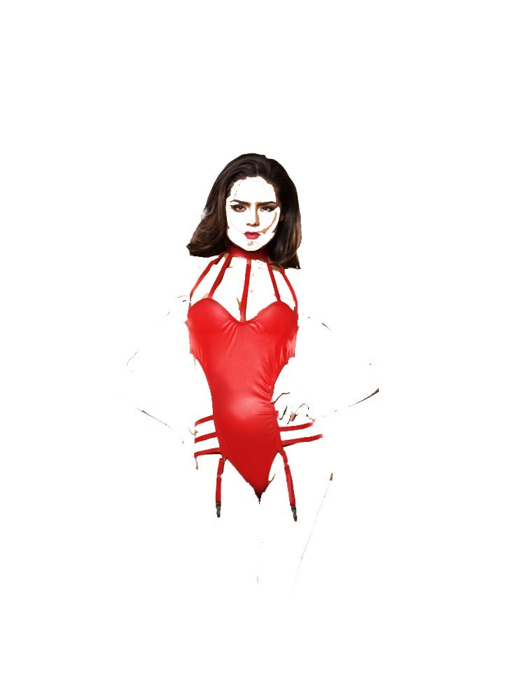 Women Cat Suit One Piece Metallic Skinny Club wear Costume.  - Image 2