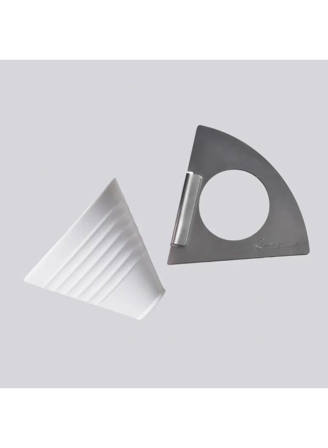 سوبريما إنسترومنتس Suprima Instruments SD1R Dripper Alba – بلاستيك بولي كربونات صديق للطعام مع مسطرة من الفولاذ المقاوم للصدأ، سعة 1-2 أكواب، صانعة قهوة دقيقة - Image 4