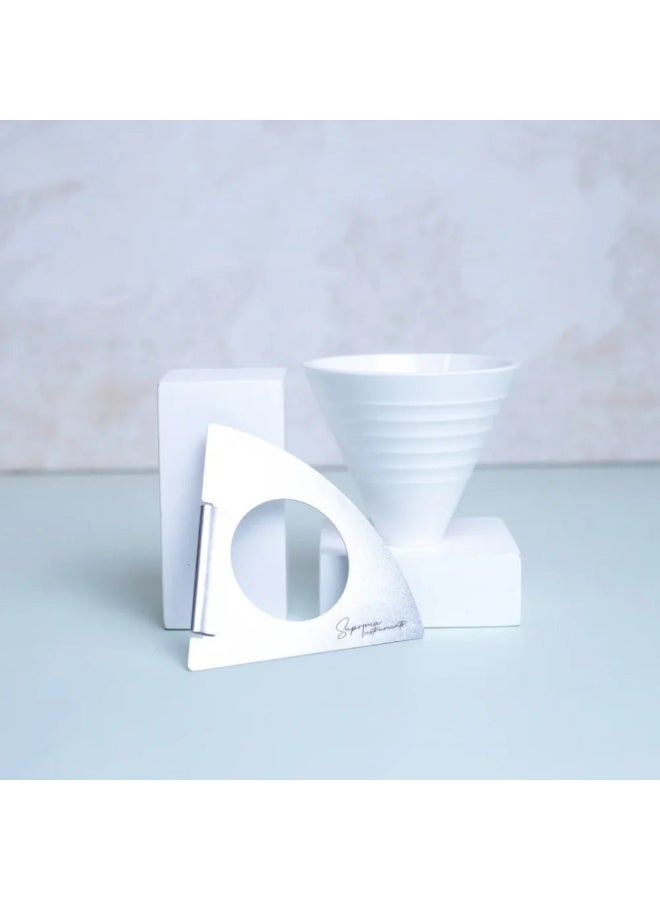 سوبريما إنسترومنتس Suprima Instruments SD1R Dripper Alba – بلاستيك بولي كربونات صديق للطعام مع مسطرة من الفولاذ المقاوم للصدأ، سعة 1-2 أكواب، صانعة قهوة دقيقة - Image 3