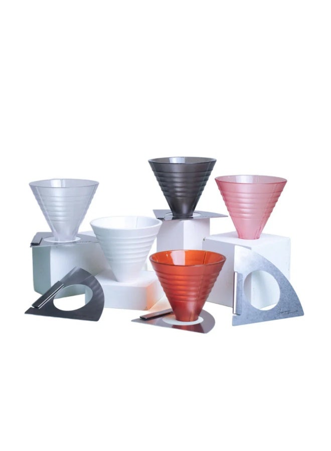 سوبريما إنسترومنتس Suprima Instruments SD1R Dripper Alba – بلاستيك بولي كربونات صديق للطعام مع مسطرة من الفولاذ المقاوم للصدأ، سعة 1-2 أكواب، صانعة قهوة دقيقة - Image 5