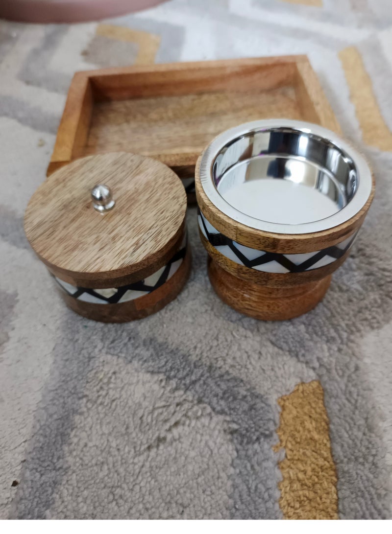 Elegant 3-piece wooden incense burner set, made in India  - Image 4