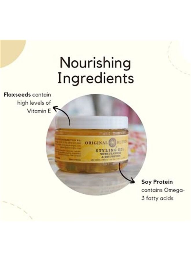 Original Blends Styling Gel جل شعر طبيعي مع بذور الكتان وبروتين الصويا - غير متقشر، تثبيت قوي أو خفيف لجميع أنواع الشعر - منتج شعر للبالغين والأطفال - (11 أونصة سائلة) - Image 4