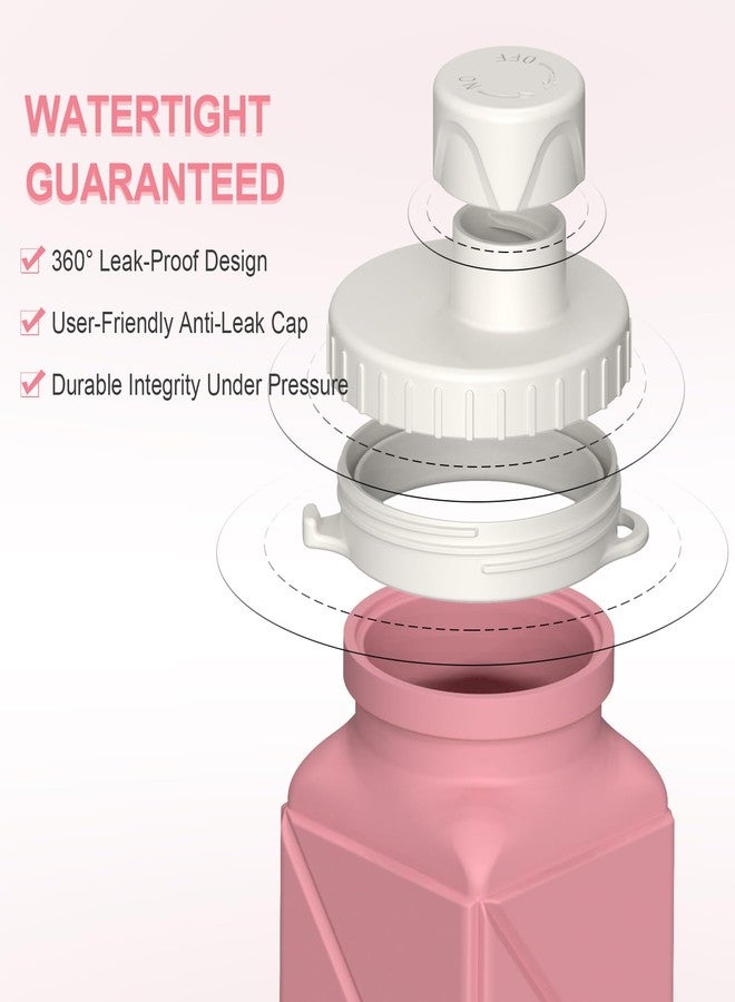 BEAUTAIL Collapsible Water Bottles 20.6oz, Silicone Foldable Portable Travel Water Bottle, BPA-Free, Leakproof Reusable for Traveling Camping Hiking Cycling Yoga Sports Outdoor, 1 Pack (Pink) - Image 4
