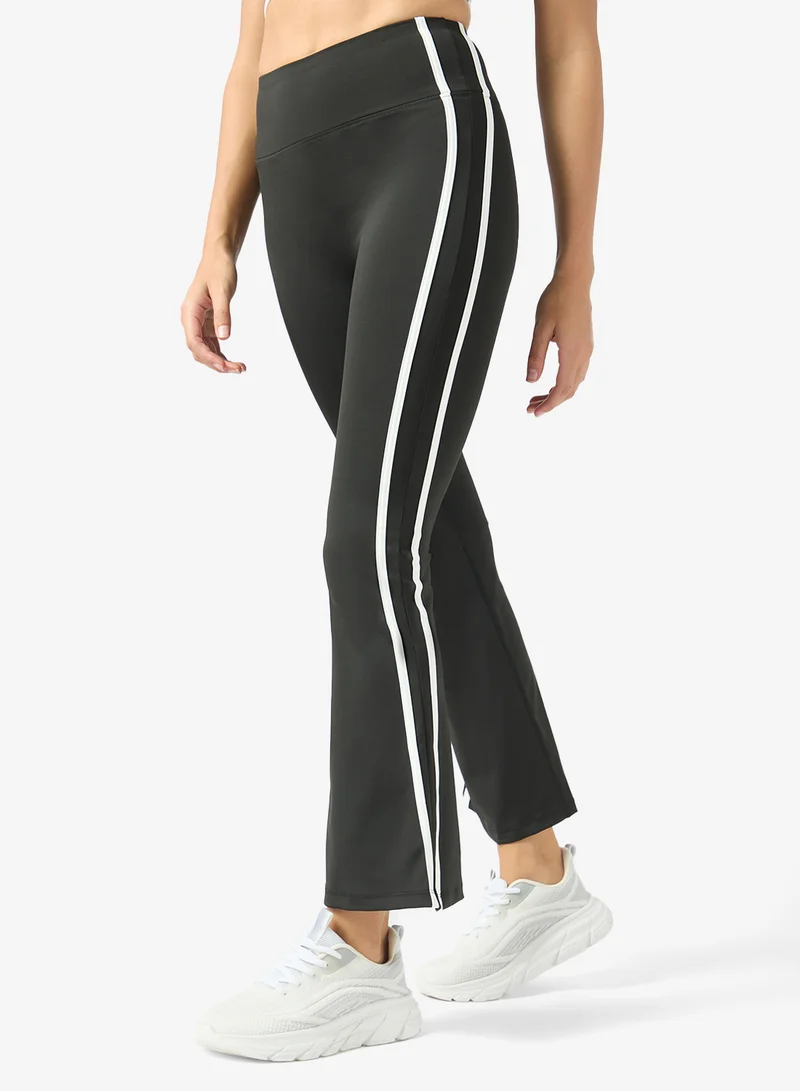 Frwd High Rise Seamless Flared Leggings with Side Stripes