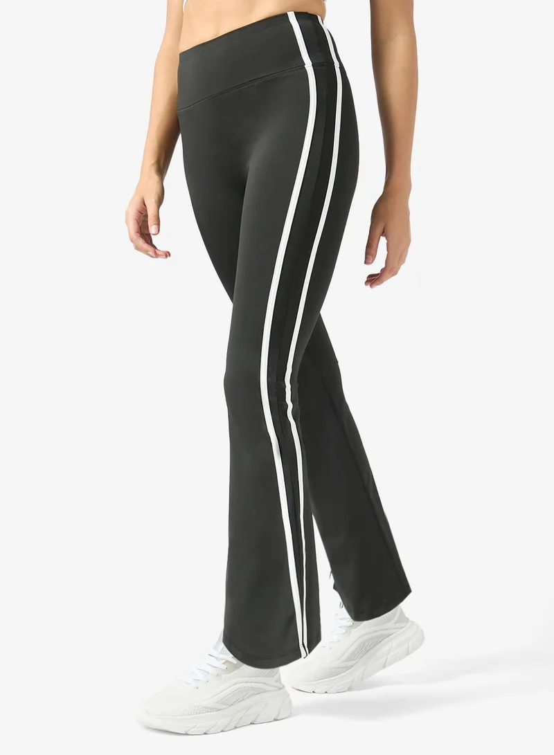 Frwd High Rise Seamless Flared Leggings with Side Stripes