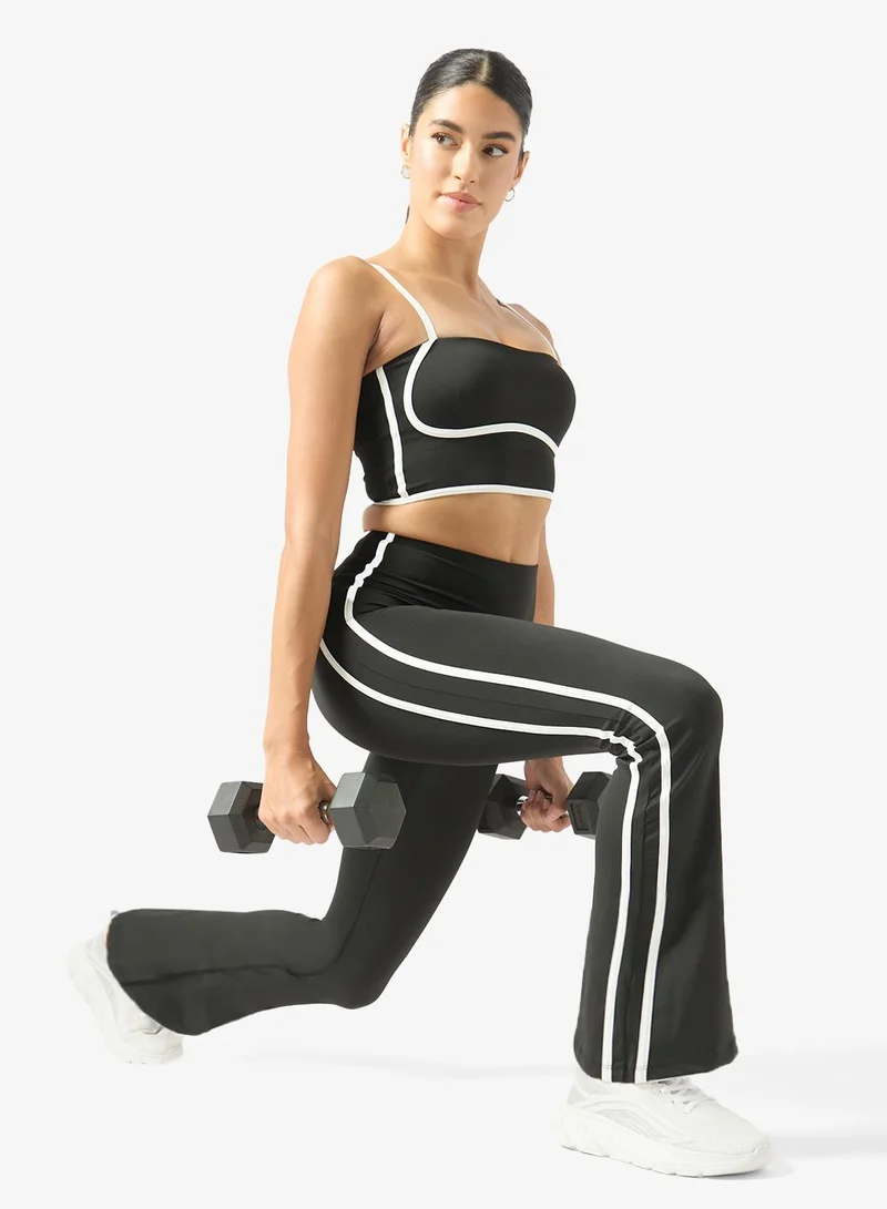 Frwd High Rise Seamless Flared Leggings with Side Stripes