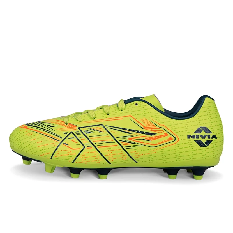 Nivia Nivia Neuron Football Studs for Men - Synthetic Leather Upper with TPU Blade Stud Sole and Dual Foam Collar for Hard Grass & Turf Surfaces
