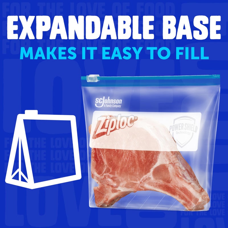 Ziploc Food Storage Gallon Freezer Slider Bags, Power Shield Technology for More Durability, 72 count - Image 5