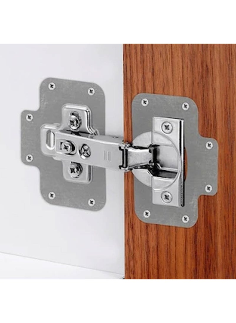 Glaswen Cabinet Door Stone Hinge Repair Sheet Practical Repair Kit Chrome Metal Slot Plate 6.5 x 9 cm (8 Pieces)  - Image 5