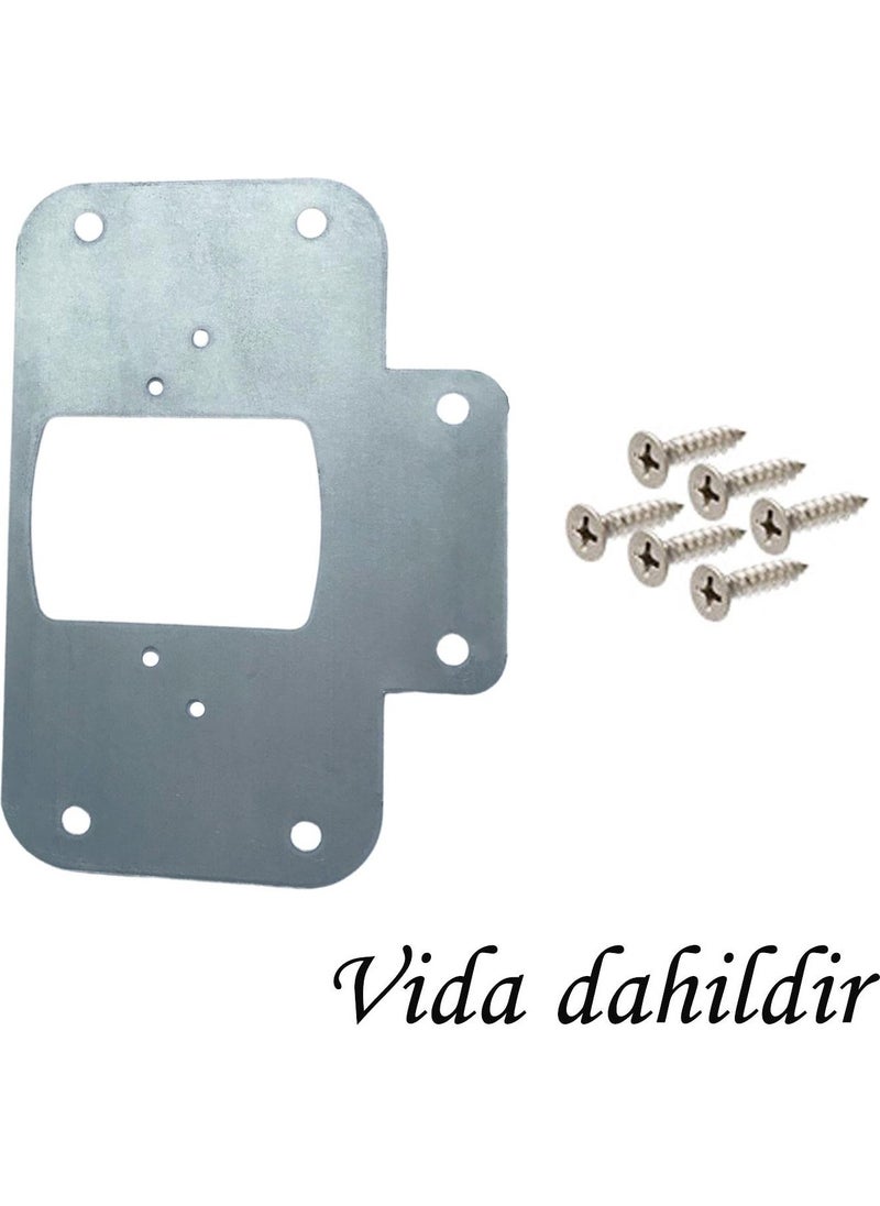 Glaswen Cabinet Door Stone Hinge Repair Sheet Practical Repair Kit Chrome Metal Slot Plate 6.5 x 9 cm (8 Pieces)  - Image 4