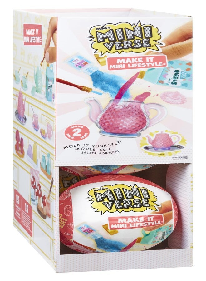 MGA's Miniverse Make It Mini Lifestyle Series 2 Party Pack (6 Pack) Mini Collectibles MGA's Miniverse, Mystery Blind Packaging, DIY, Crafts, Resin Play, Replicas, Molds, Teapots, Teacups, Candles, Vase Collectors, 8+ - Image 1