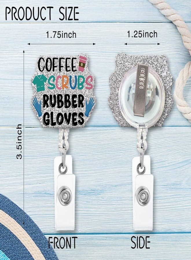 ZBBFSCSB Coffee Scrubs Rubber Gloves Funny Shaped Badge Scroll Holder with Metal Shark Clip, Hospital id Holders for Badges, Badge Gifts for Doctor Nurse for Operating Room, Coffee Lovers Gifts - Image 2