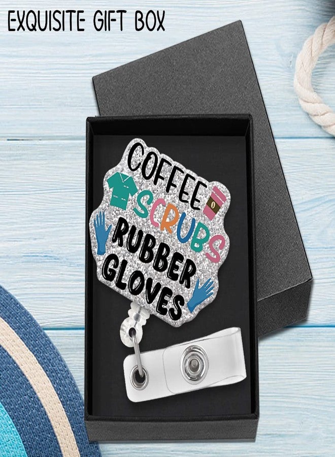 ZBBFSCSB Coffee Scrubs Rubber Gloves Funny Shaped Badge Scroll Holder with Metal Shark Clip, Hospital id Holders for Badges, Badge Gifts for Doctor Nurse for Operating Room, Coffee Lovers Gifts - Image 4