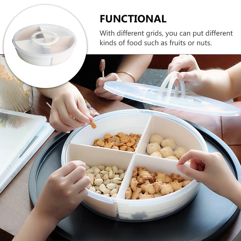 2 pcs Multi-grid Candy Plate Multi-grid Dried Fruit Plate Snack Plate - Image 5