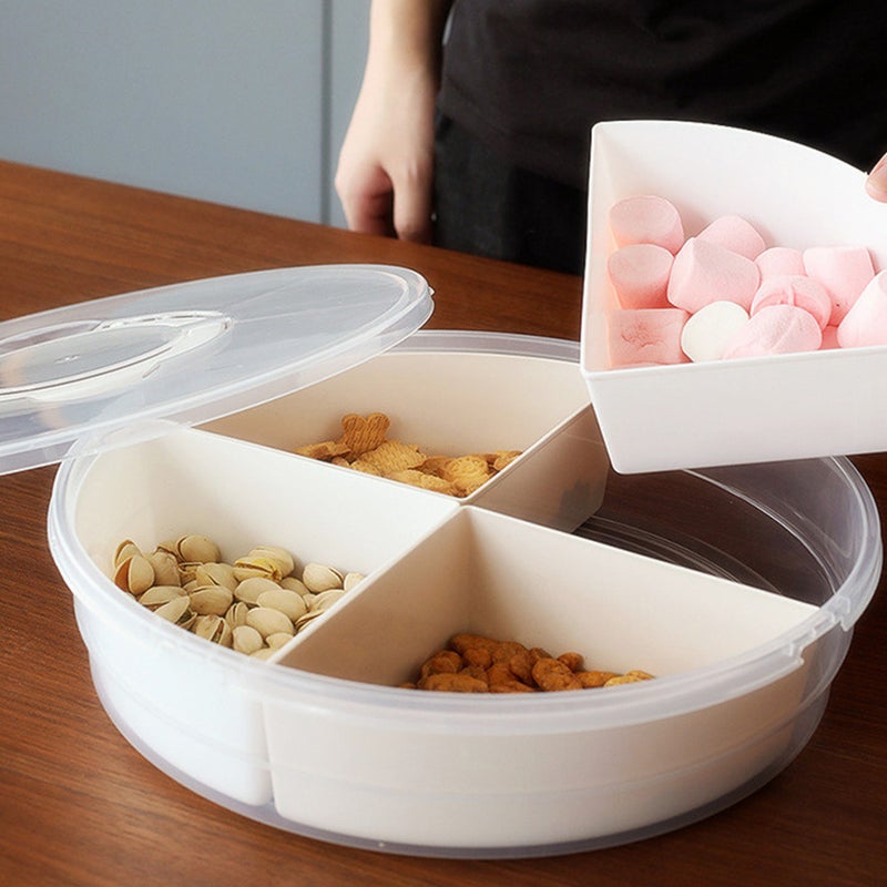 2 pcs Multi-grid Candy Plate Multi-grid Dried Fruit Plate Snack Plate - Image 3