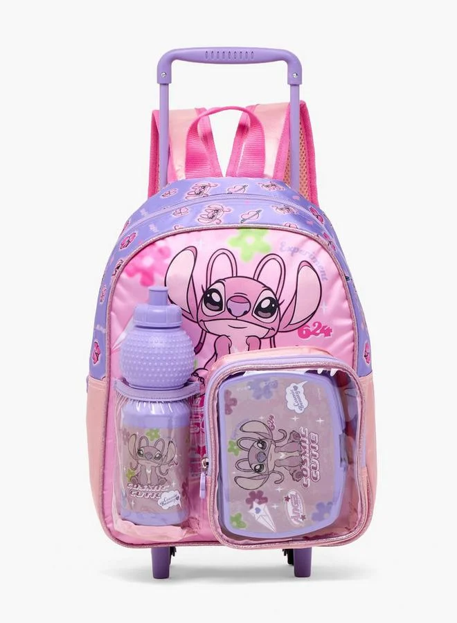 ديزني Angel Print 3-Piece Backpack For Kids 13+ Years With Lunch Box And Water Bottle
