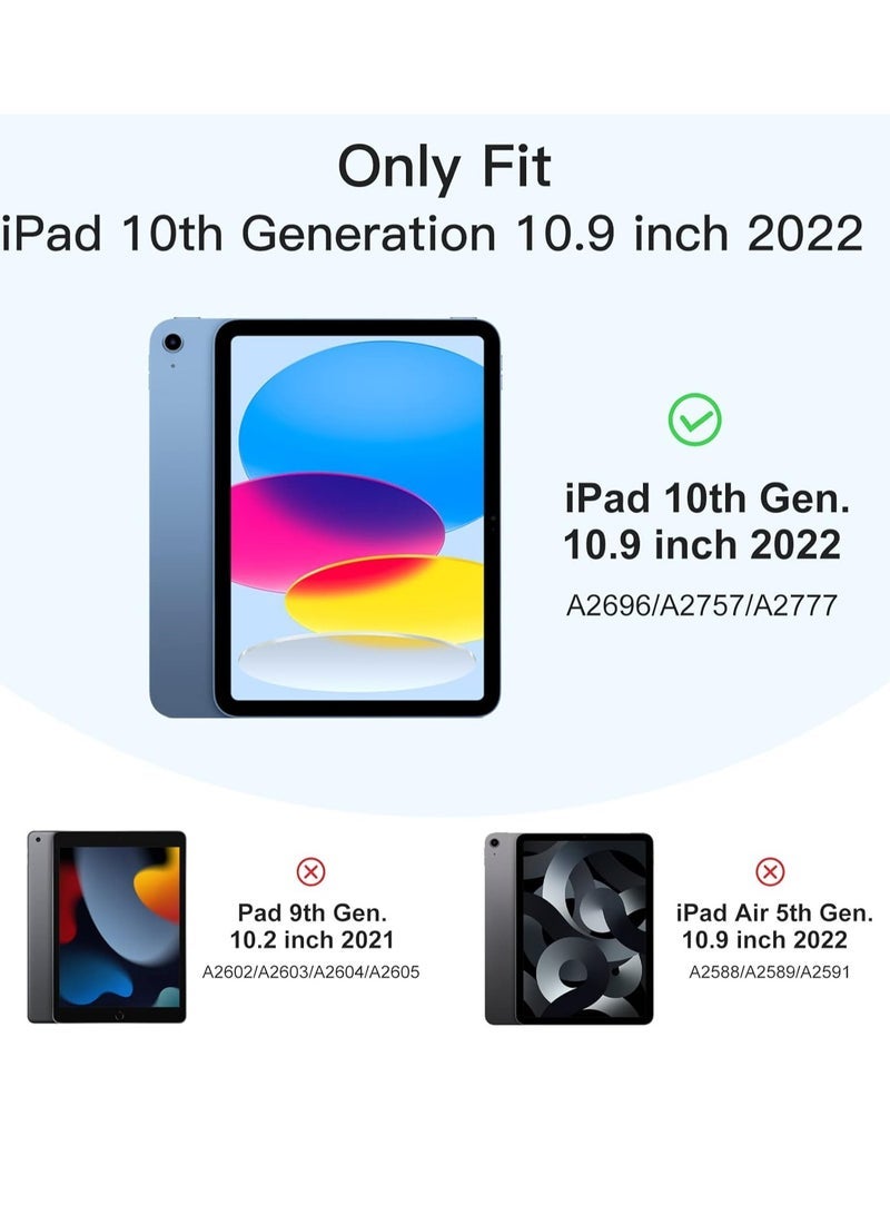 TIGER iPad 10th Generation 10.9 inch 2022 Case Flip Cover with Magnetic Closure Auto Wake/Sleep funtion having Pencil holder Slot Dark Blue - Image 3