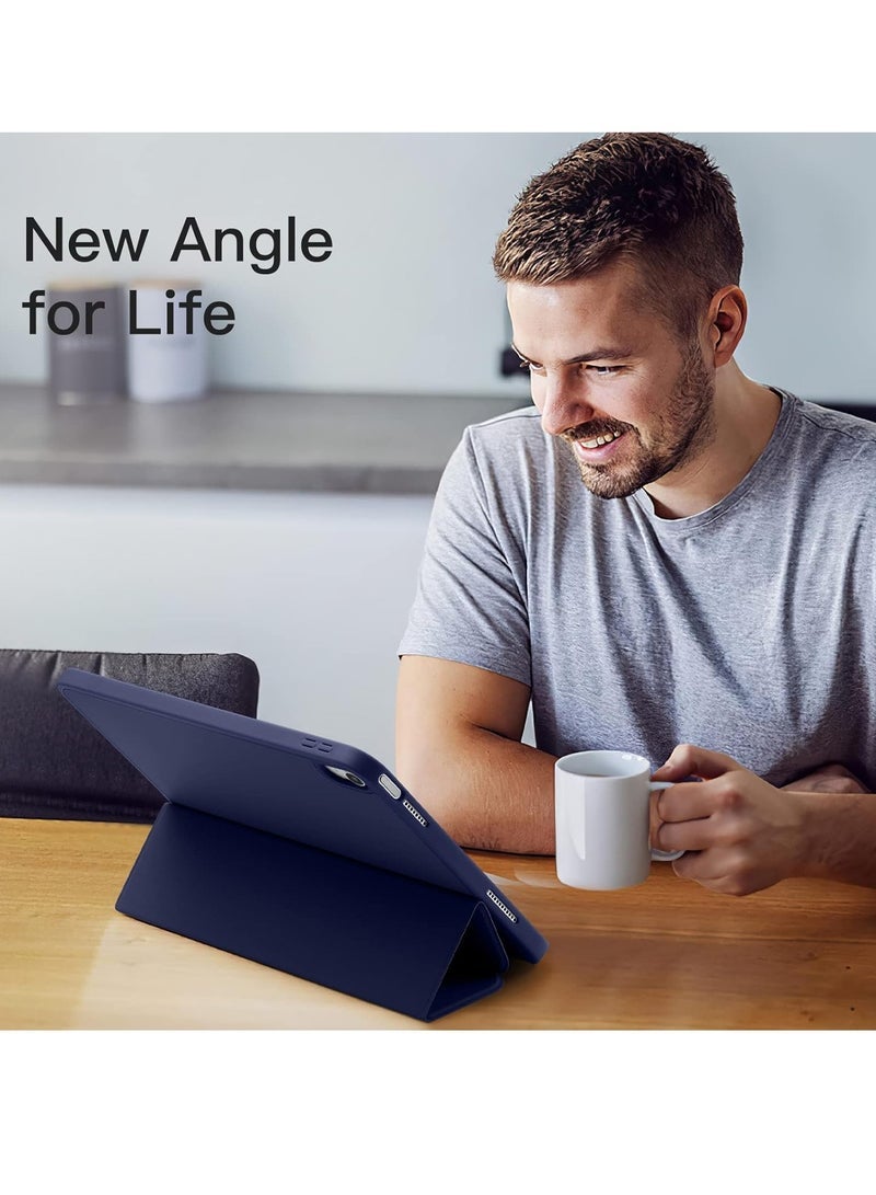 TIGER iPad 10th Generation 10.9 inch 2022 Case Flip Cover with Magnetic Closure Auto Wake/Sleep funtion having Pencil holder Slot Dark Blue - Image 2