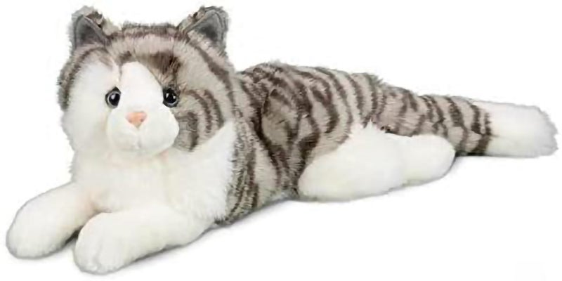 Douglas Smokey Gray Cat Plush Stuffed Animal  19Inch Soft  Realistic Gray and White Tabby Plush Toy for Kids Toddlers  Cat Lovers - Image 2