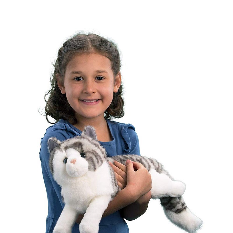 Douglas Smokey Gray Cat Plush Stuffed Animal  19Inch Soft  Realistic Gray and White Tabby Plush Toy for Kids Toddlers  Cat Lovers - Image 3