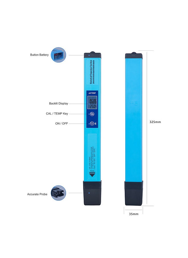 Generic pH Meter Digital 2 in 1 PH Temp Meter Backlight pH Water Tester with 0-14 pH Measurement Range for Nutrients Growing Indoor Garden Home Brewing Pool Aquarium  - Image 4