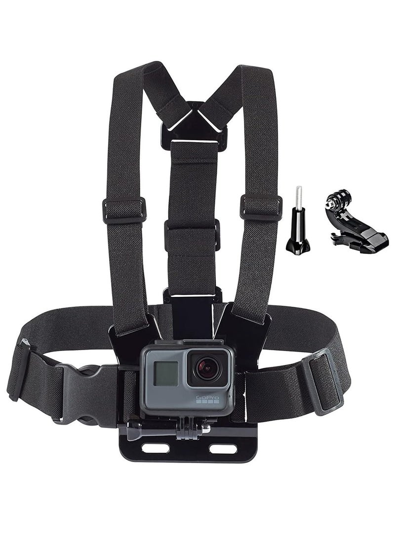 اسرلي وايت حزام تثبيت على الصدر قابل للتعديل لكاميرات GoPro وInsta360 وDJI Osmo Action والهواتف الذكية - خفيف الوزن ومريح ومستقر للرياضات الحركية - Image 1