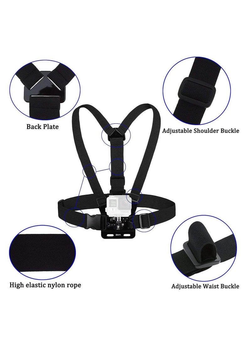 اسرلي وايت حزام تثبيت على الصدر قابل للتعديل لكاميرات GoPro وInsta360 وDJI Osmo Action والهواتف الذكية - خفيف الوزن ومريح ومستقر للرياضات الحركية - Image 2