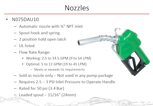 FILL RITE Fill-Rite N075DAU10 3/4" Automatic Nozzle (Green) - Image 4