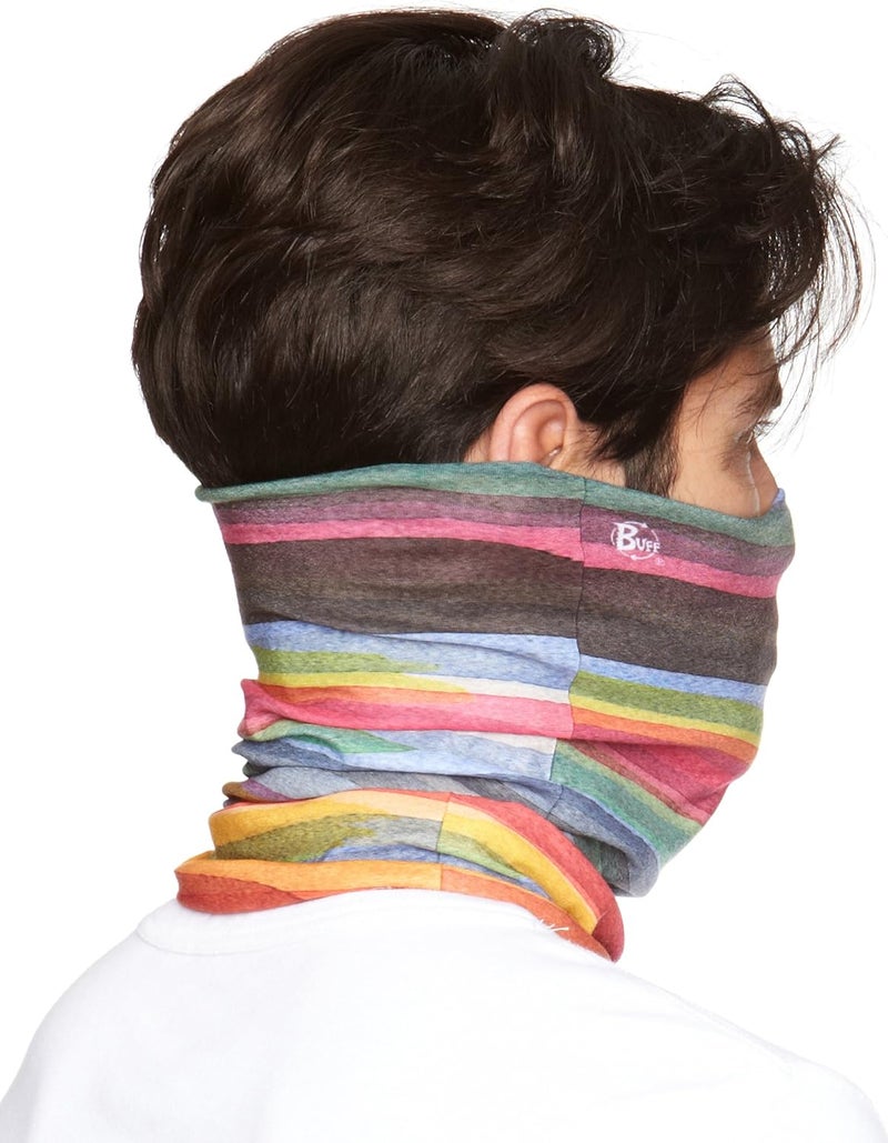 BUFF Tubular Slim Fit Buff® in Akua - Colorful Striped Design - Image 4