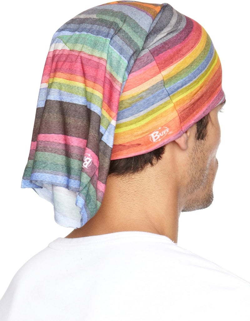 BUFF Tubular Slim Fit Buff® in Akua - Colorful Striped Design - Image 1