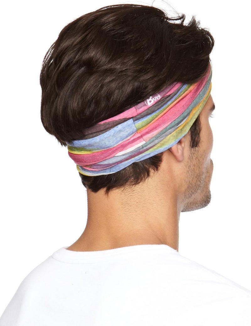 BUFF Tubular Slim Fit Buff® in Akua - Colorful Striped Design - Image 2