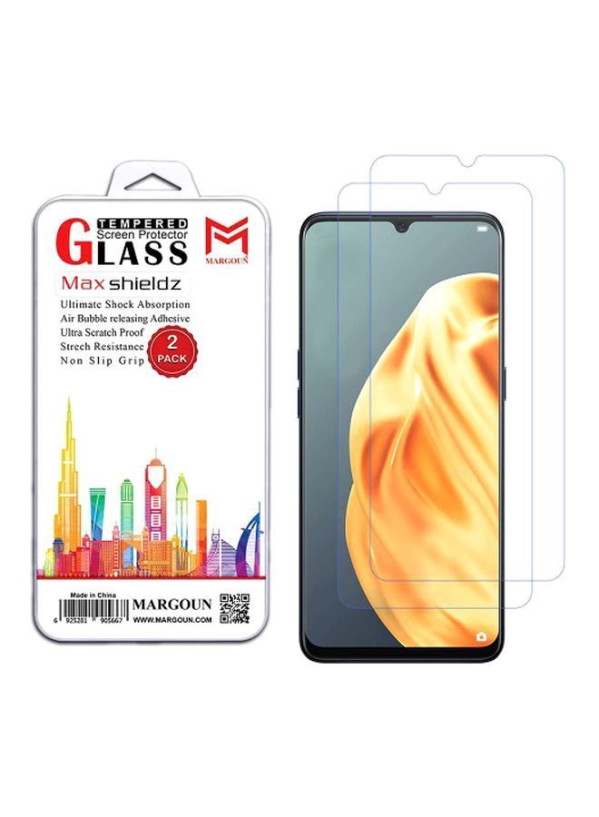 NIBEMINENT Pack Of 2 Max Shieldz Tempered Glass Screen Protector For Oppo F15 Clear - Image 2