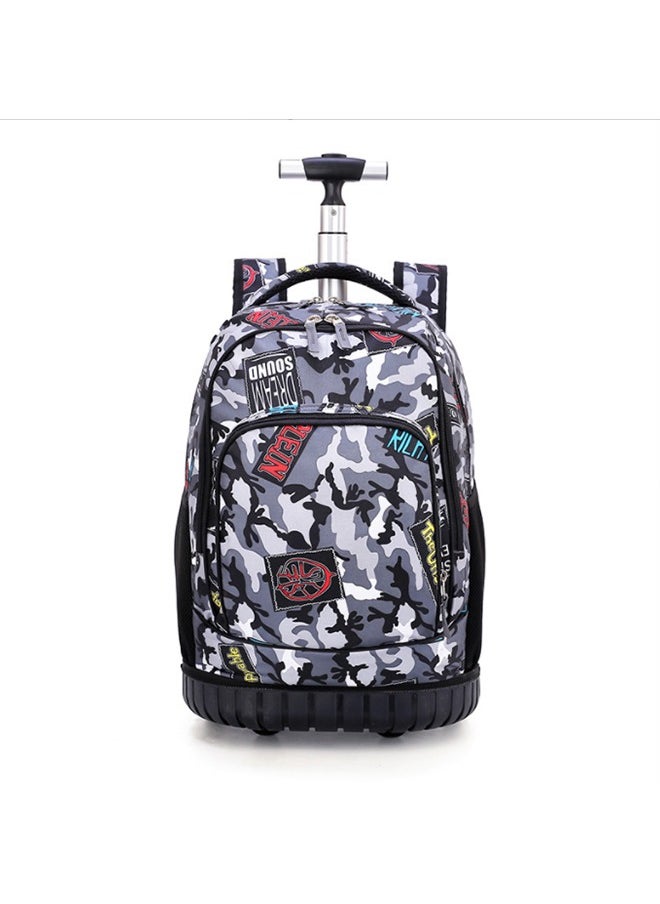 Generic Kids Rolling Backpacks Fashion Printed Trolley School Bags Large Capacity Wheeled Kids' Luggage Bag  - Image 1