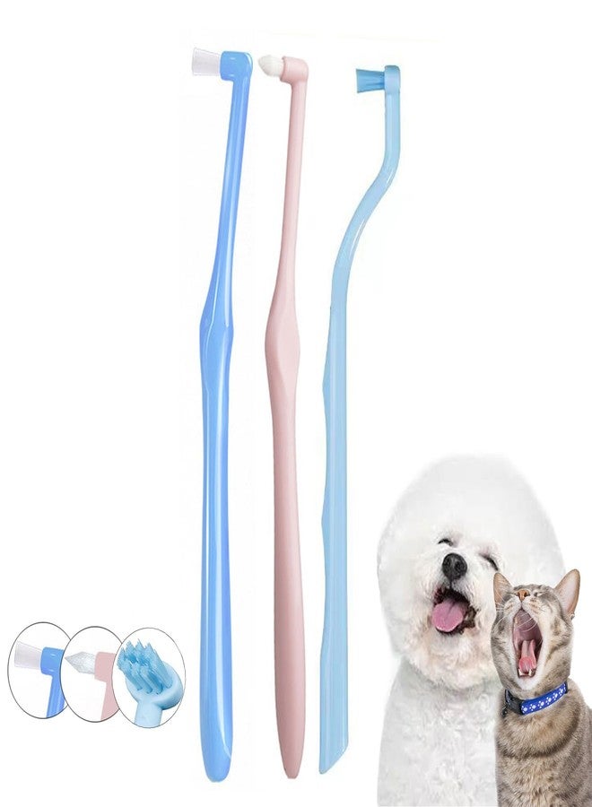 KnocKconK Three Sided Dog Toothbrush Kit, 2 Size Dog Toothbrush for Adult Puppy with Small Soft Head, Pet Teeth Deep Clean Dense Brush, Small Tooth Cleaning - Image 1