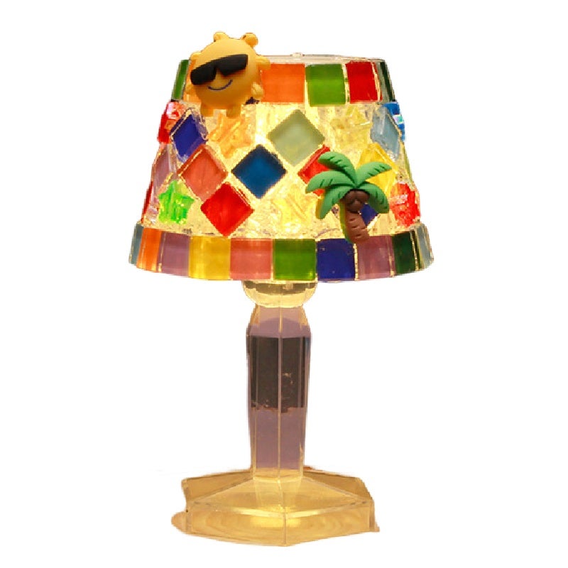 Coconut Tree Mosaic Lamp DIY Kit - Stained Glass Mosaic Craft for Adults - Unique Handmade Night Light Decor for Bedroom - Image 1