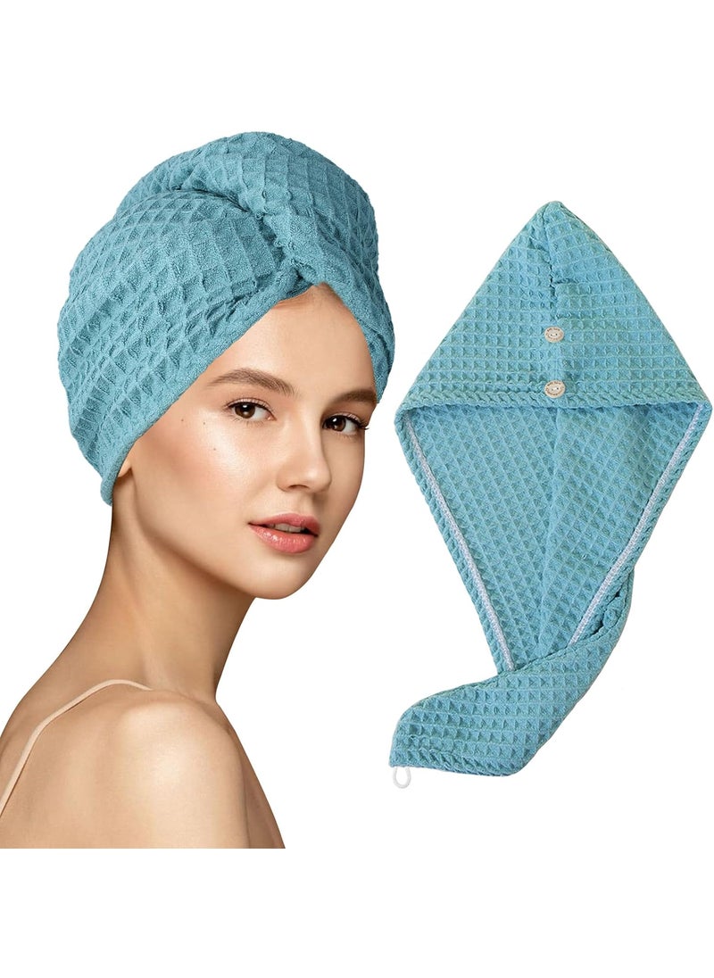 MaopaoBeauty - Microfiber Hair Towel Wrap for Women 1Pack Waffle Long Hair Head Towel Wrap Quick Dry Super Absorbent Hair Towel for Long, Curly & Thick Hair - Image 1
