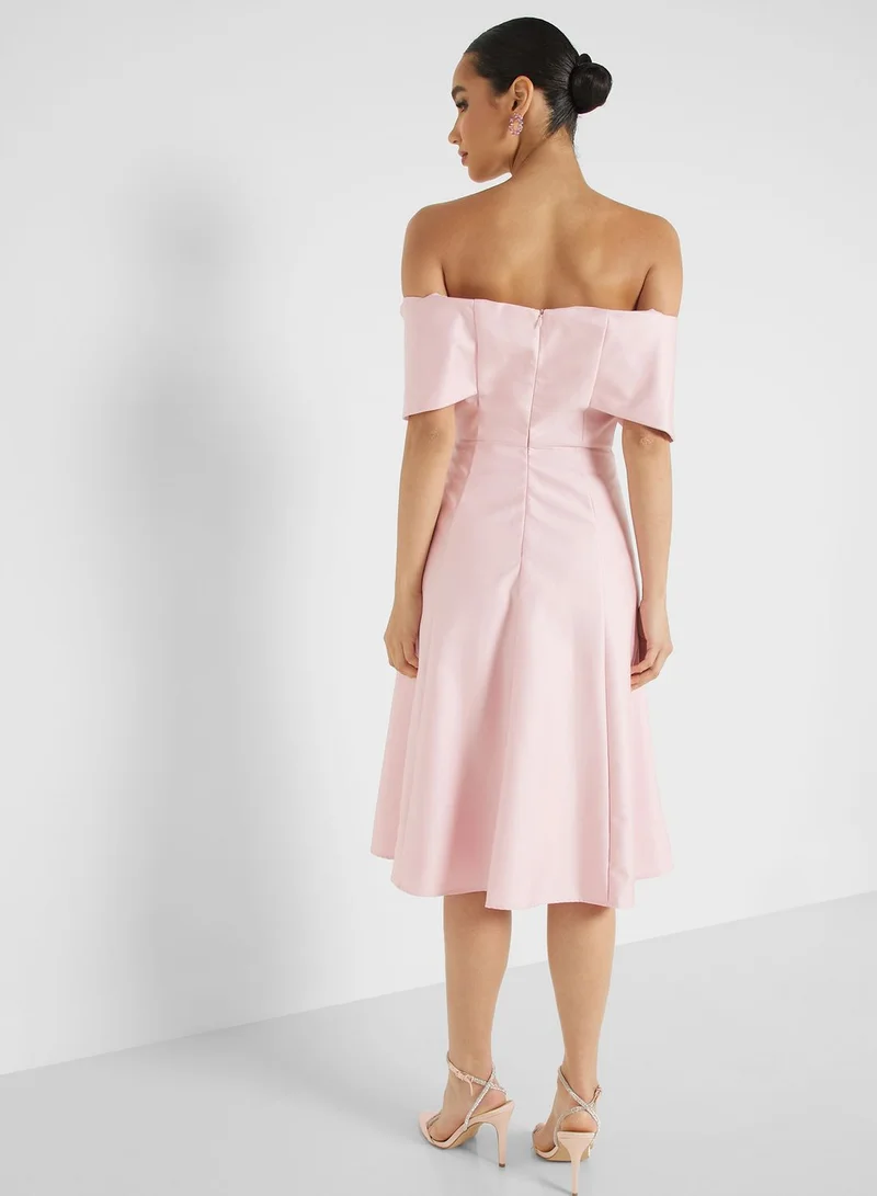 Femi9 Lace Detail Pleated Dress