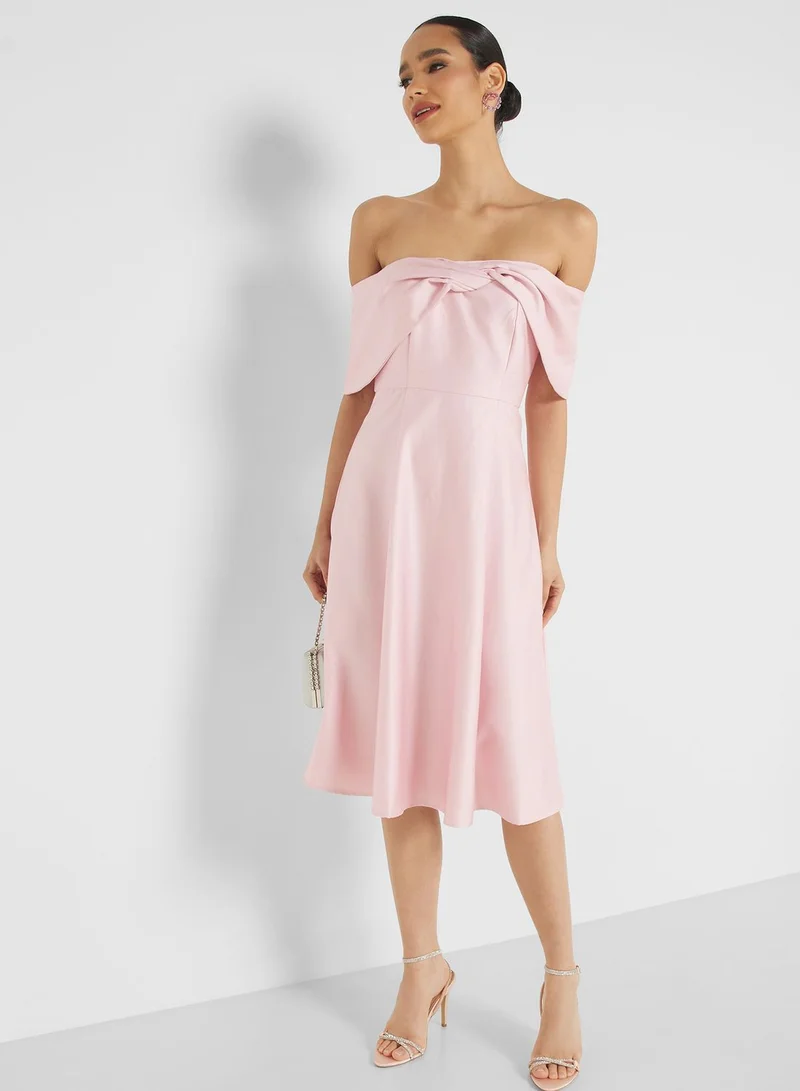 Femi9 Lace Detail Pleated Dress