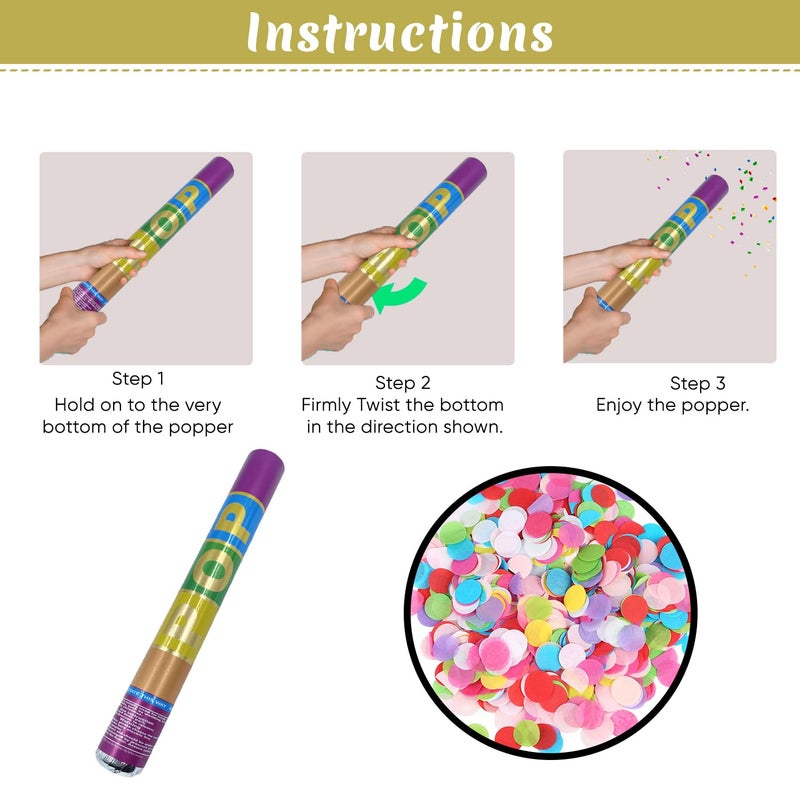 SpecialYou.in Special You Multicolor Confetti Party Poppers for Birthday, Wedding, Anniversary, Confetti Shooter for Party, Celebration, Party Popper, Confetti Shooter for Birthday- Pack of 3 - Image 3