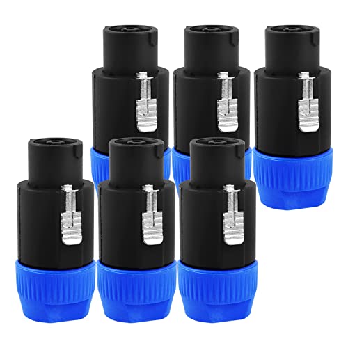 HBU 6pcs 8 Pole Speakon Connector - Pack of 6 Pro Audio Jack Amplifier NL8 Speak-On Quick Lock Plugs - Compatible with Neutrik Speak-On NL8FC, NL8FX, NL8MP, NL8MPR for Loudspeaker Connection - Image 1