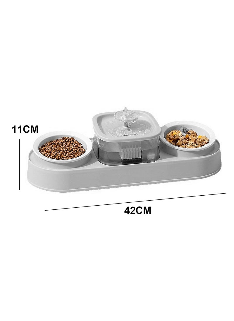 All-in-One Cat Bowl Wet and Dry Food Separate Cat Bowl Feeder Water Dispenser Cat Automatic Feeder Pet Supplies