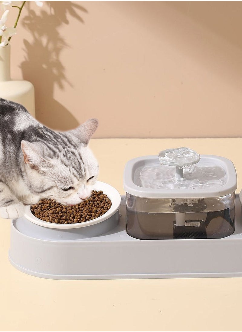 All-in-One Cat Bowl Wet and Dry Food Separate Cat Bowl Feeder Water Dispenser Cat Automatic Feeder Pet Supplies