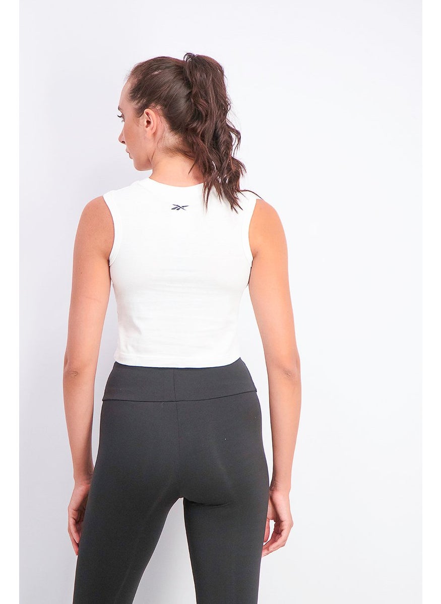 Reebok Women Sleeveless Graphic Tank Top, White  - Image 3