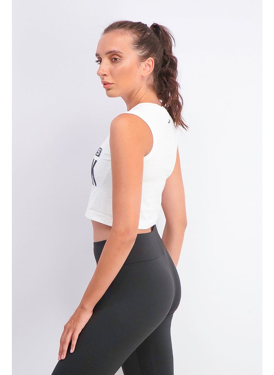 Reebok Women Sleeveless Graphic Tank Top, White  - Image 2