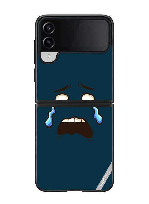 Protective Case Cover For Samsung Galaxy Z Flip4 Crying Face Design Multicolour