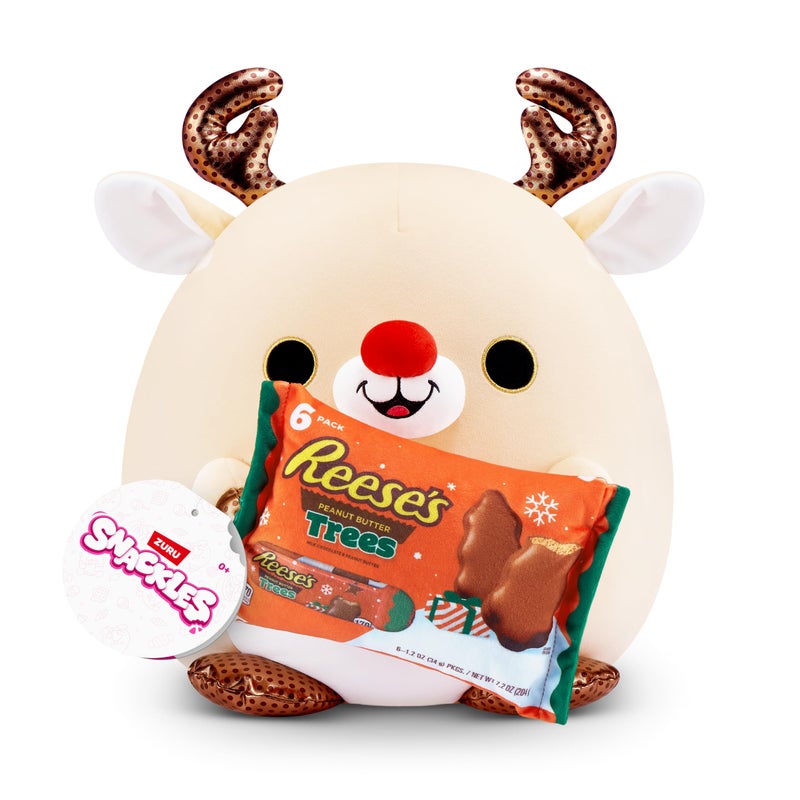 Snackles Christmas Reindeer Reeses Peanut Butter 14 Inch Plush by ZURU Ultra Soft Plush Collectible Plush with Real Licensed Brands Stuffed Animal Giftable Holiday - Image 2